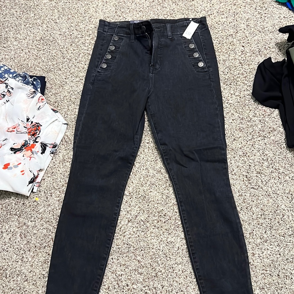 Gap black true skinny high rise denim